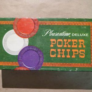 Vintage Pleasantime Deluxe Poker Chips 1963